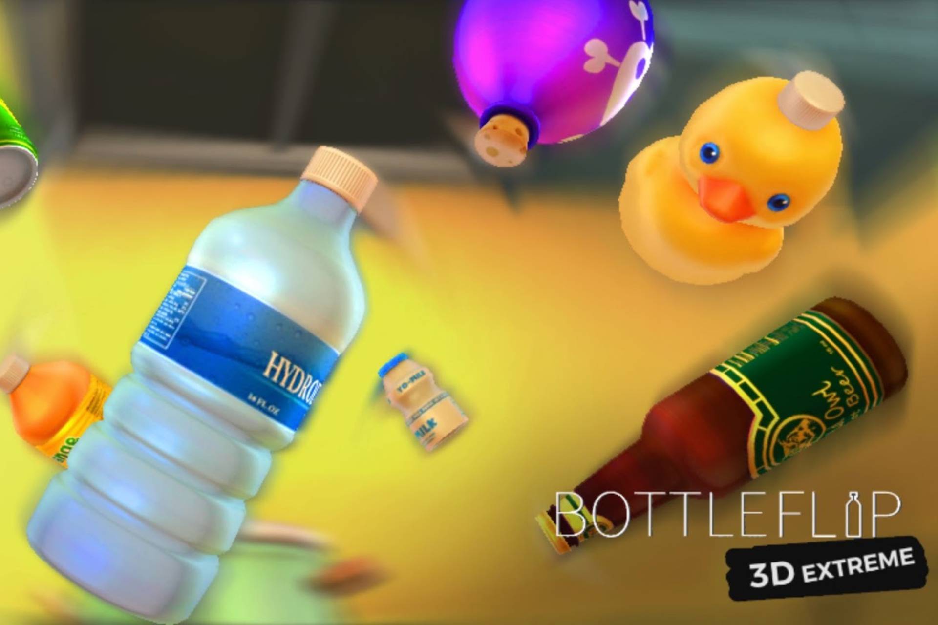 In Bottle Flip 3D Extreme, coins are used to unlock more difficult and fun bottles at the store. The more difficult bottles are harder to land but award more points. There are plenty of bottles to unlock, from glass bottles to soft drink cans, even a soap dispenser!