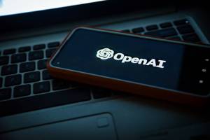 OpenAI logo on a phone